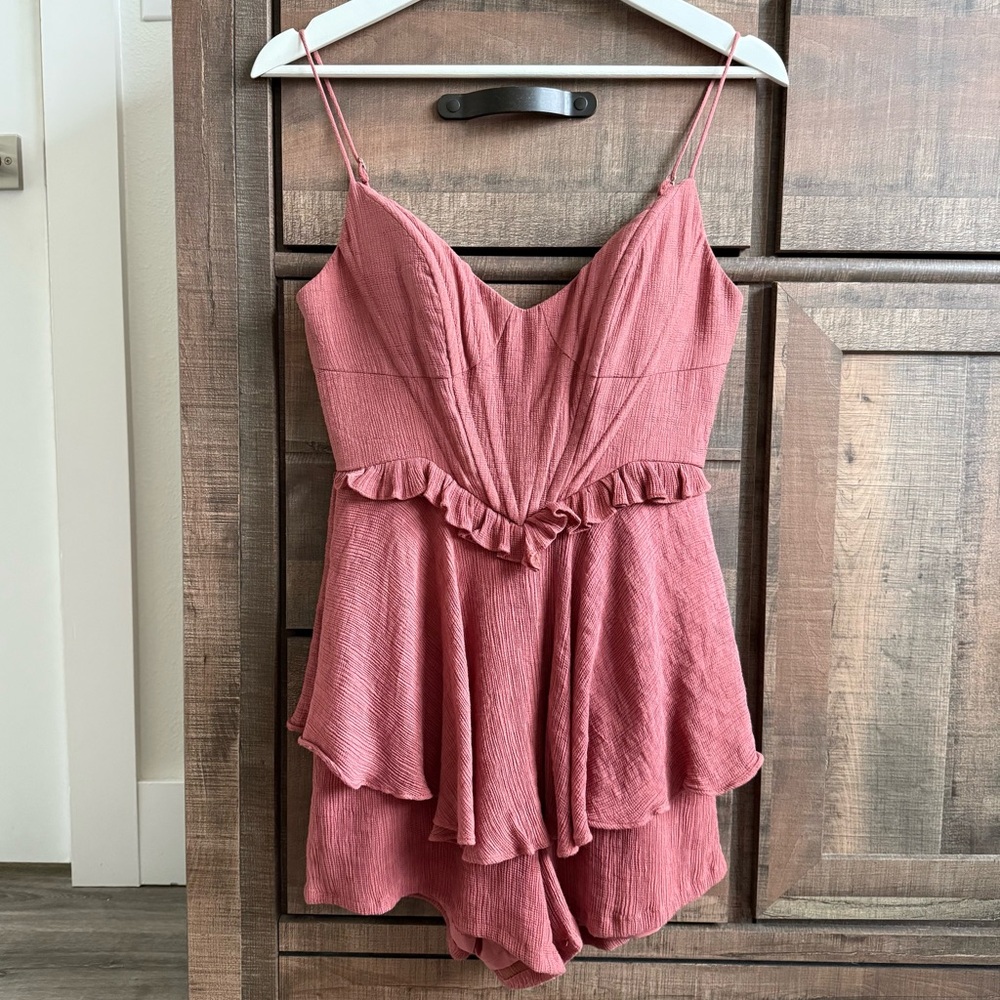 Ruffled Romper with Boning